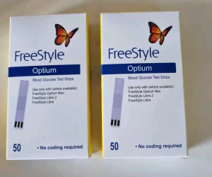 2 X 50 Freestyle Optium Blood Glucose Test Strips. New sealed