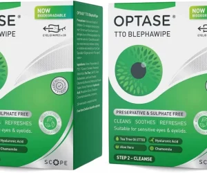 2 x Optase TTO (Tea Tree Oil) Eye Lid Wipes Preservative Free - Blepharitis