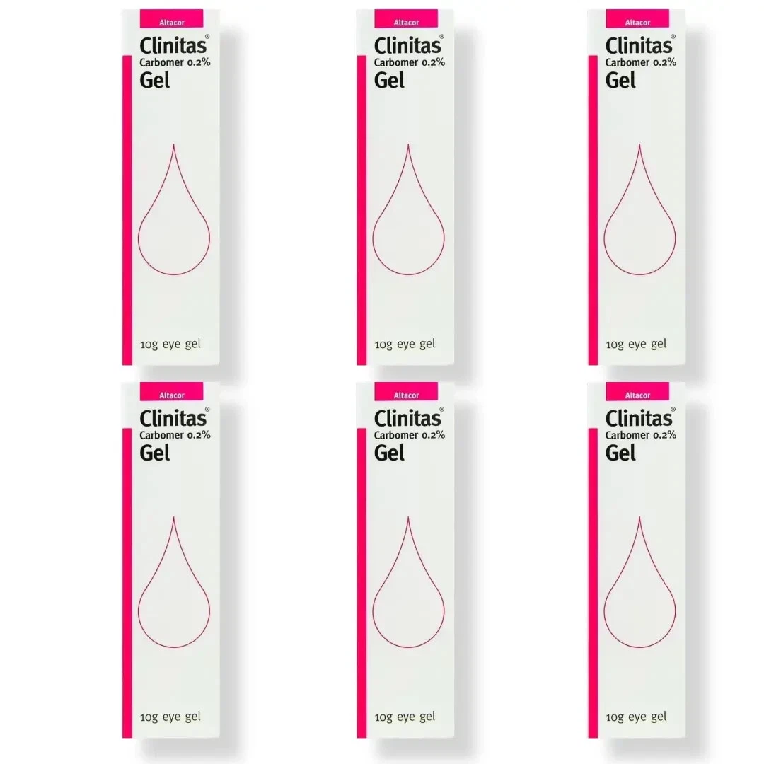 6 X Clinitas Gel 0.2% 10g Carbomer | Moisturising Relief For Dry Eyes
