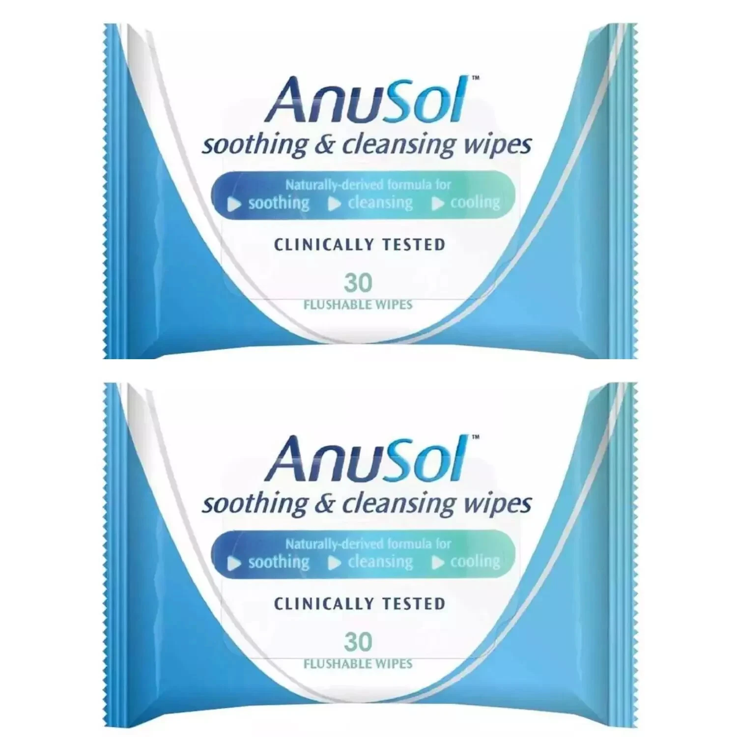 Anusol Soothing & Cleansing flushable and biodegradable 30 Wipes - Select Pack4