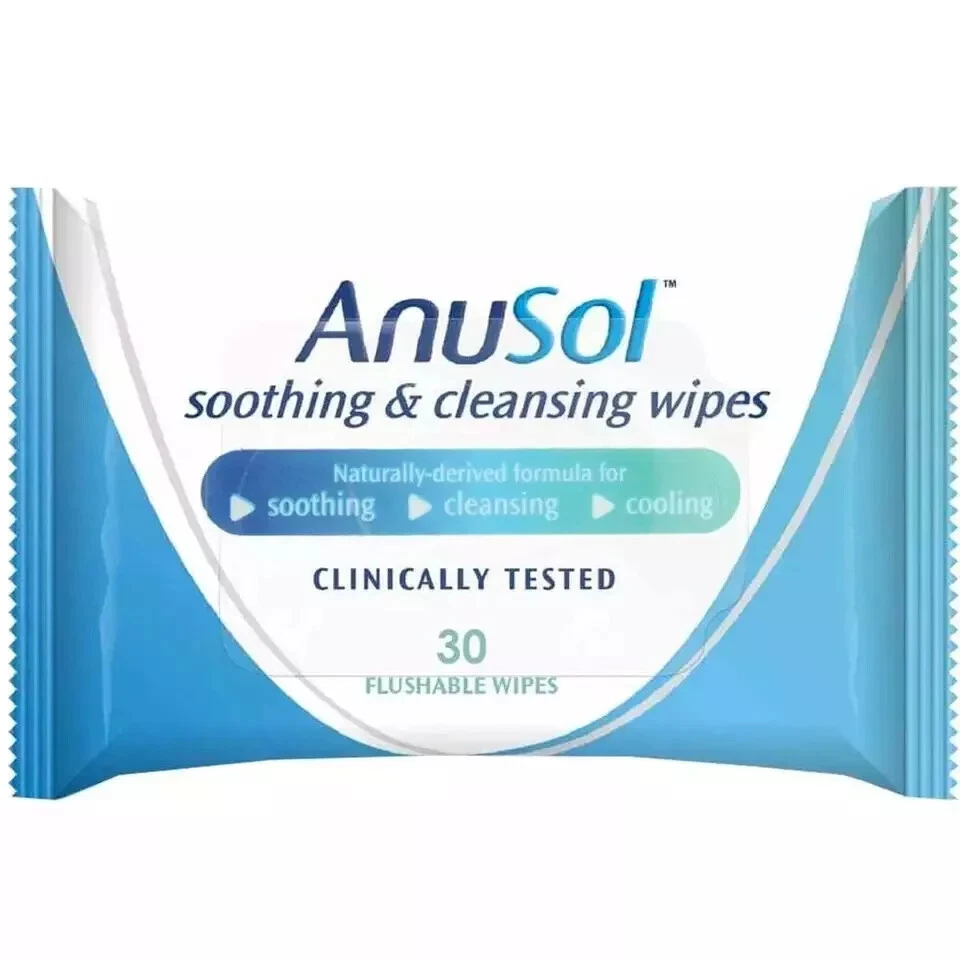 Anusol Soothing & Cleansing flushable and biodegradable 30 Wipes - Select Pack5