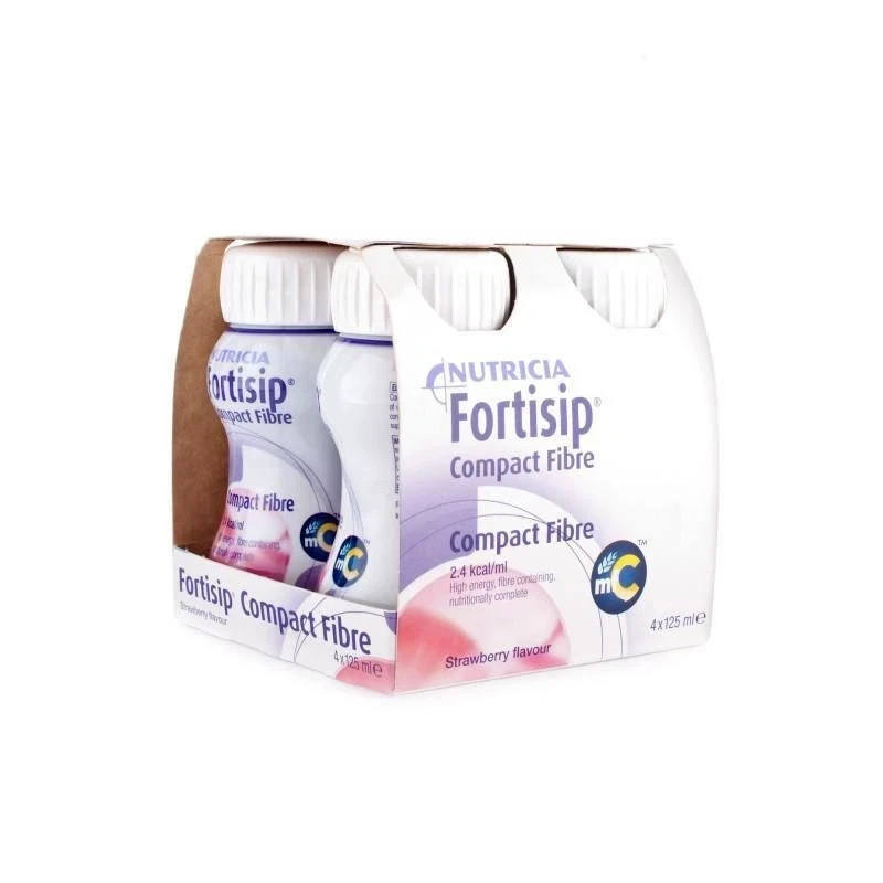 Fortisip Compact Fibre Strawberry Flavour 8x125ml Exp-11/2025