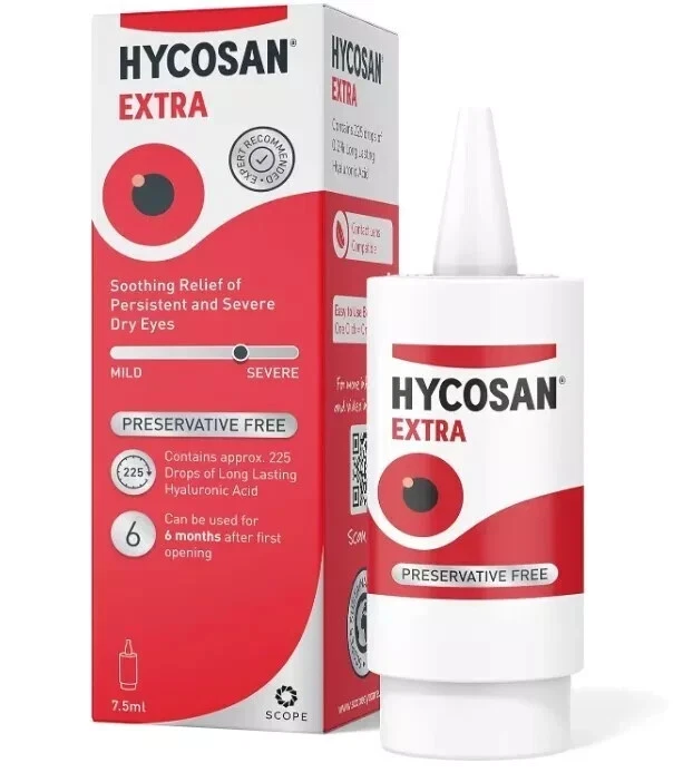 Hycosan Extra Preservative Free Eye Drops RECOMMENDED BY OPTICIANS - Chose Pack
