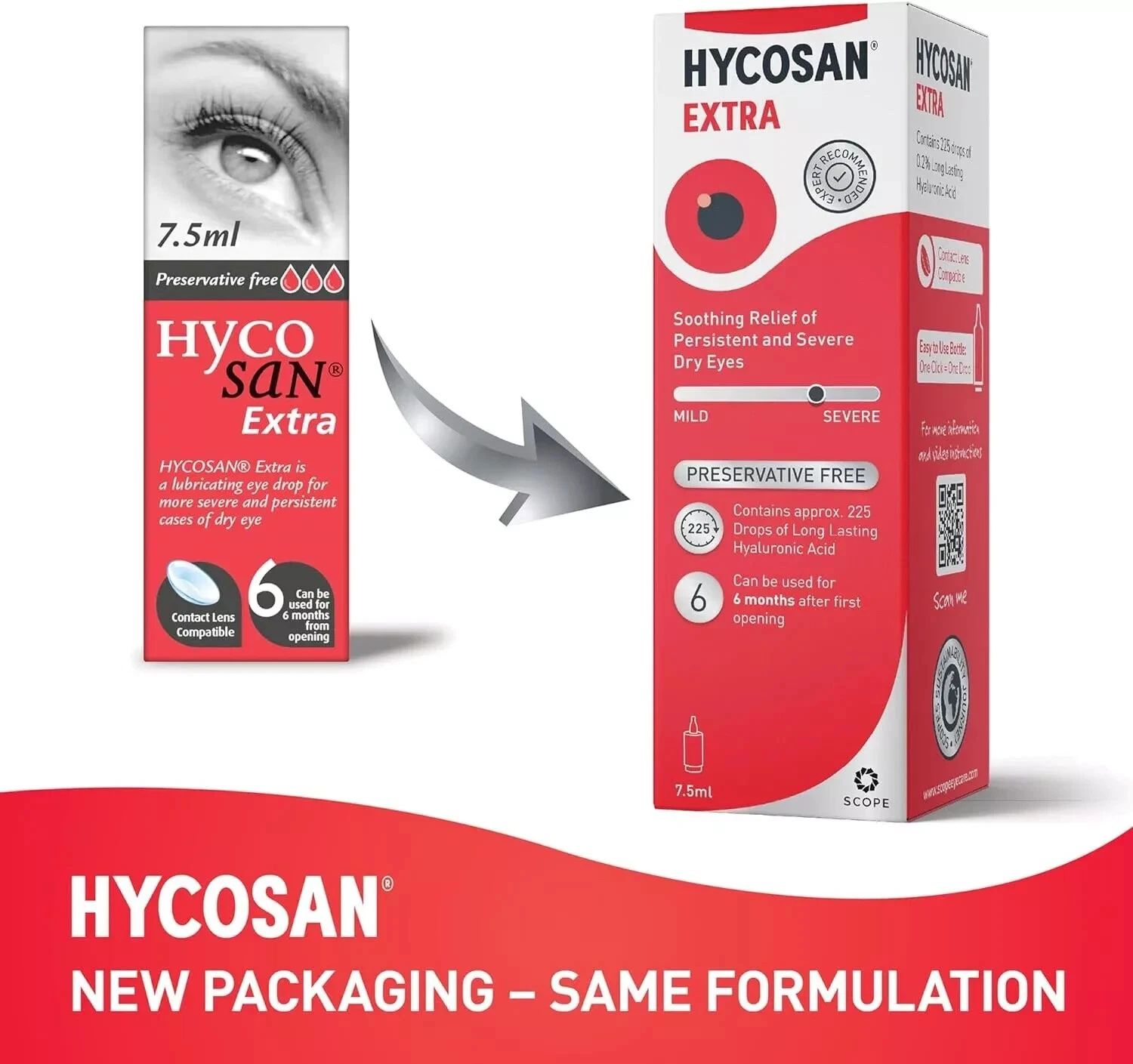 Hycosan Extra Preservative Free Eye Drops RECOMMENDED BY OPTICIANS - Chose Pack4
