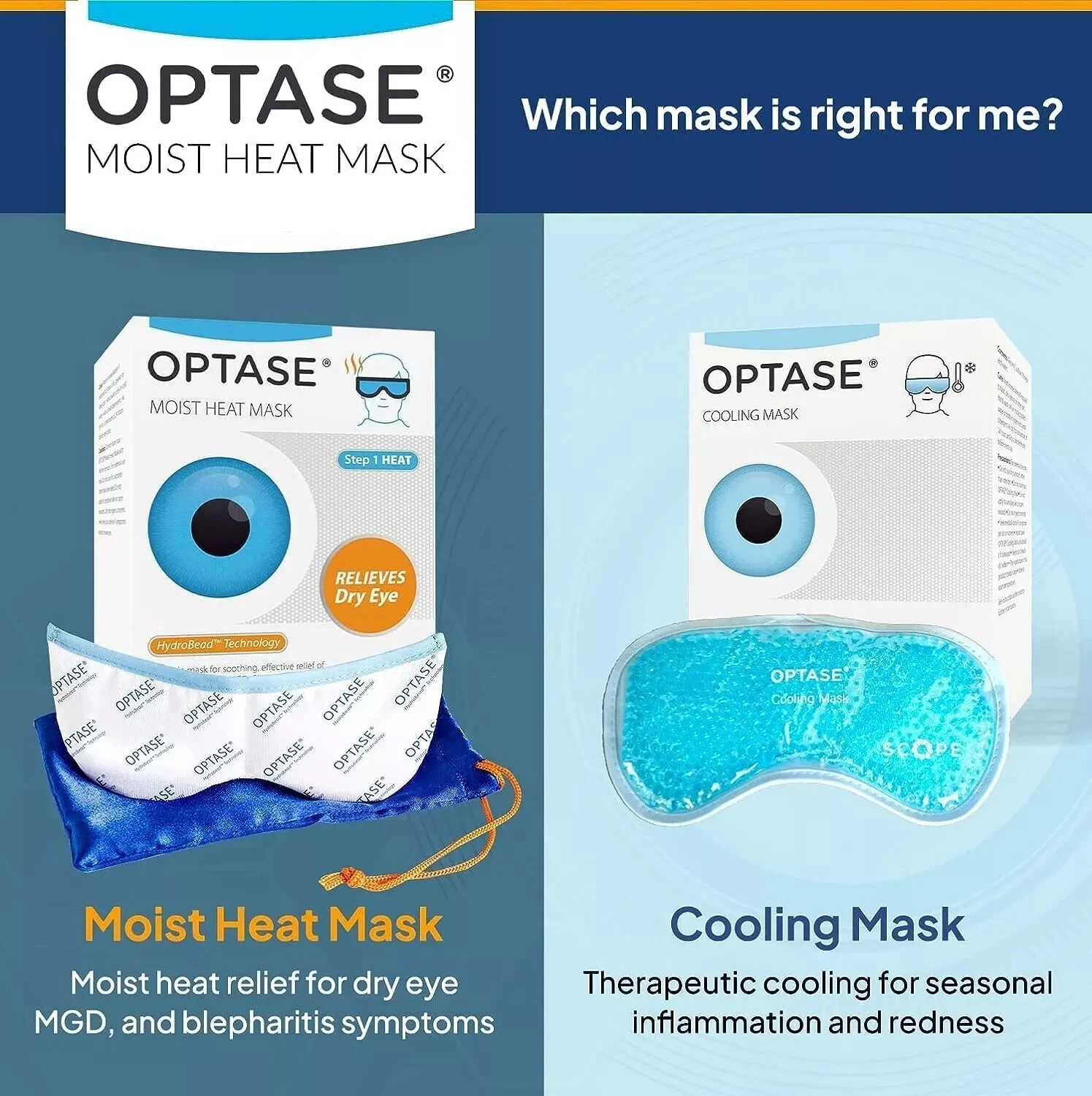 Optase Moist Heat Eye Mask For Blepharitis MGD Dry eye - Choose Pack4
