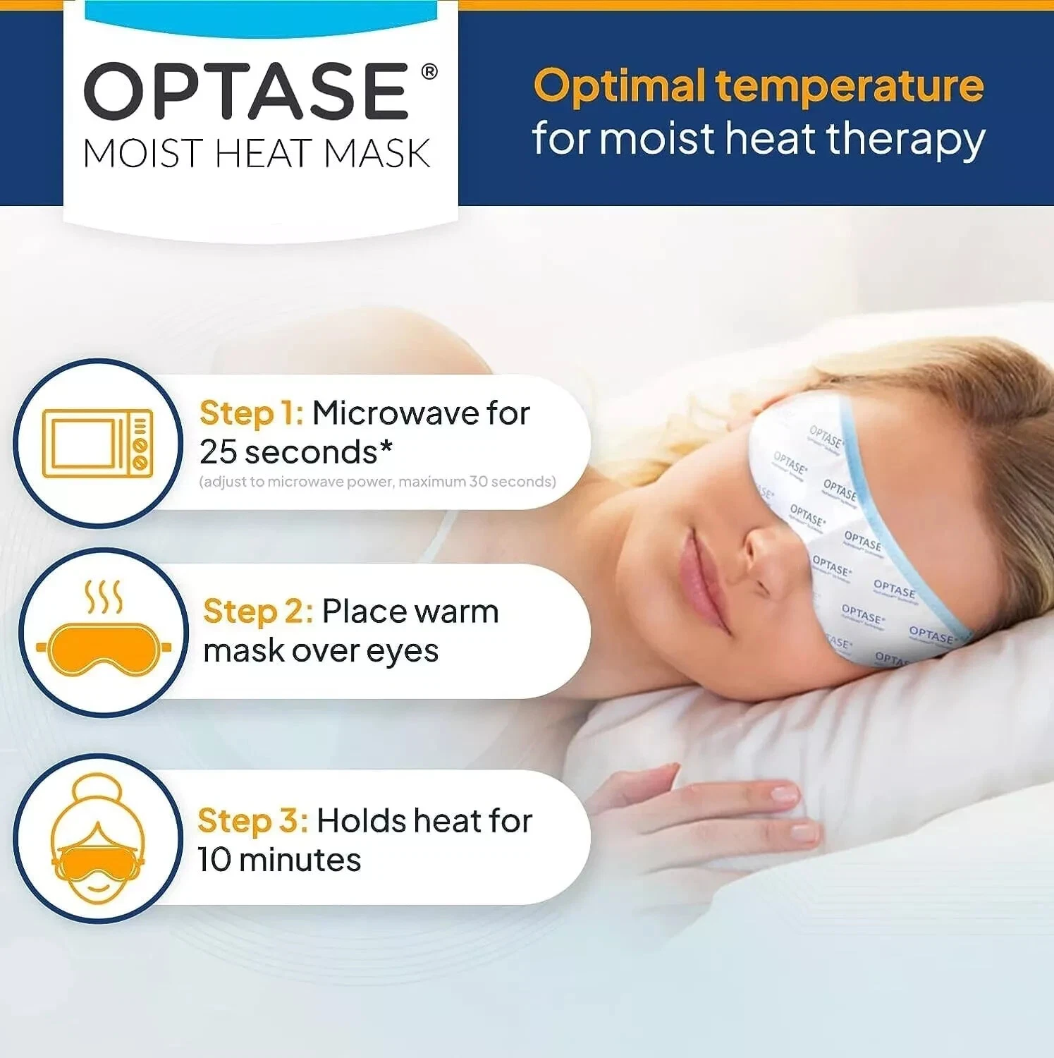 Optase Moist Heat Eye Mask For Blepharitis MGD Dry eye - Choose Pack5