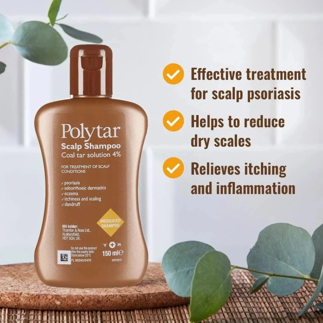 Polytar 4% Coal Tar Scalp Shampoo 150ml - Choose Pack3