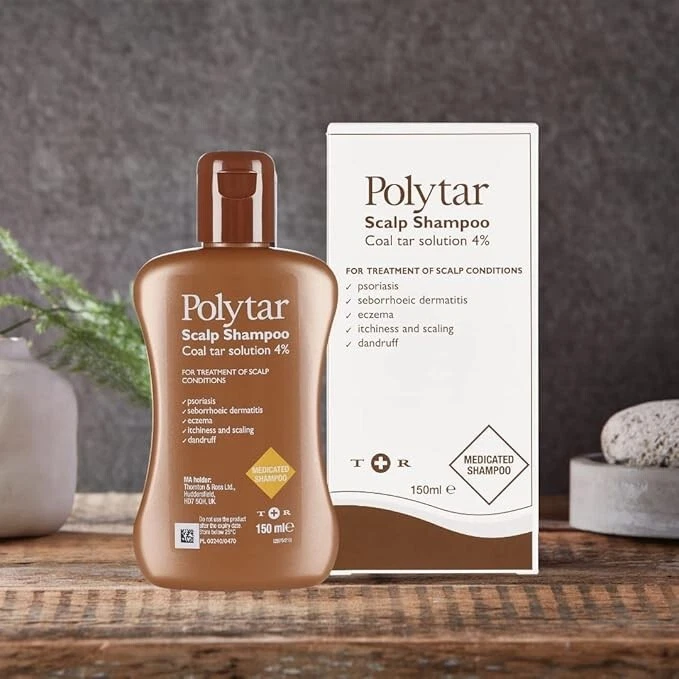 Polytar Scalp Shampoo, Coal Tar Solution 4%, For Scalp Treatments - 150ml