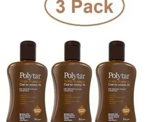 Polytar Scalp Shampoo, Coal Tar Solution 4%, For Scalp Treatments - 3x150ml