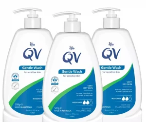 QV Gentle Wash Soap, Body Wash for Eczema and Dry Skin Conditions 500g-Pack of 3