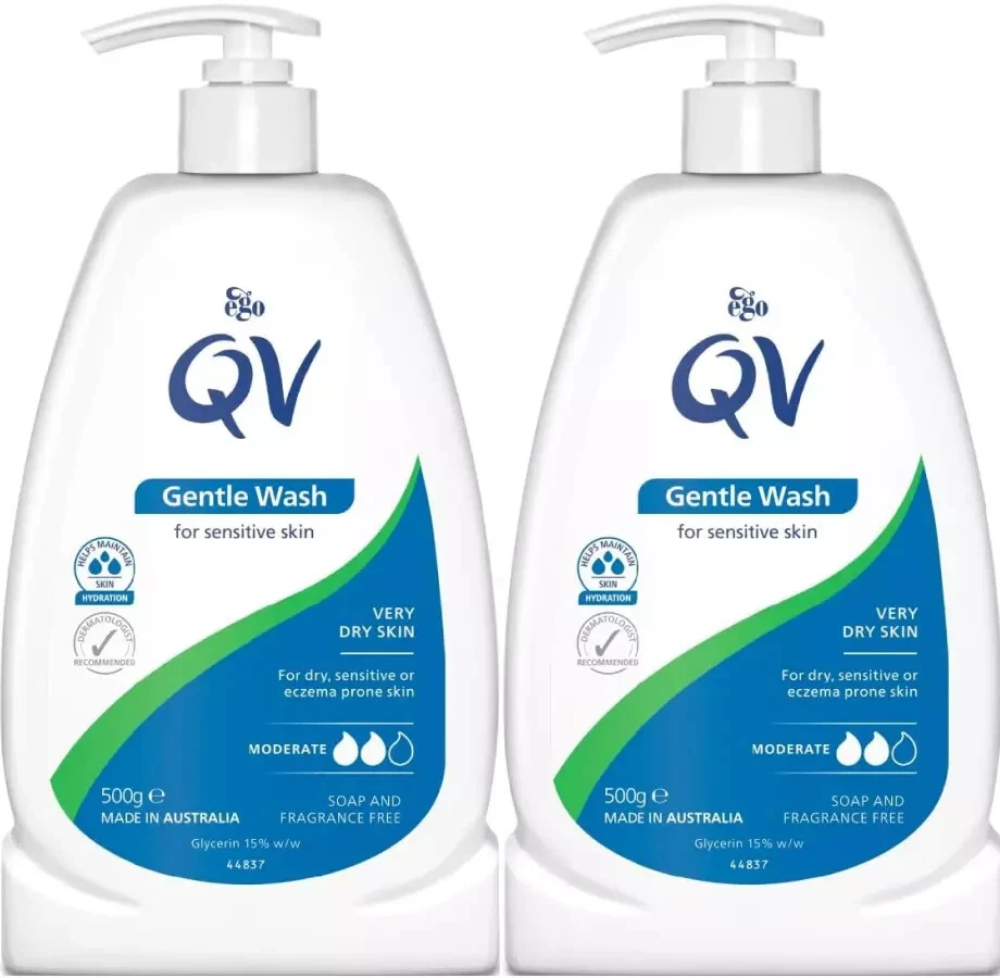 QV Gentle Wash Soap, Body Wash for Eczema and Dry Skin Conditions - Choose Pack2