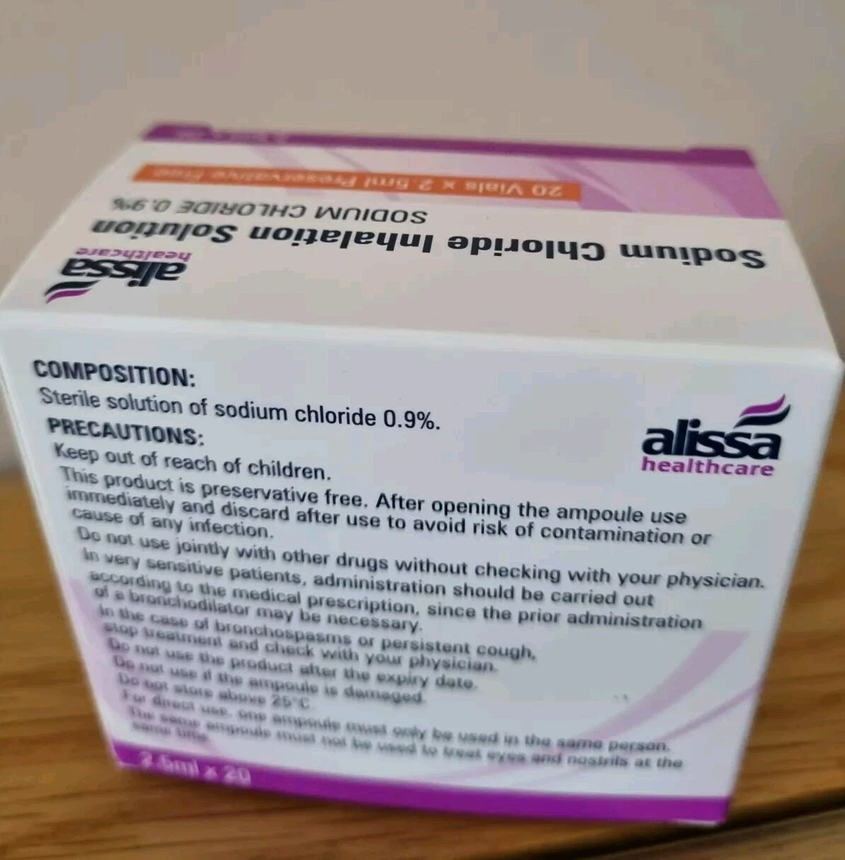 Sodium Chloride Inhalation Solution 0.9% - 20 X 2.5ml (Packaging May Vary)4