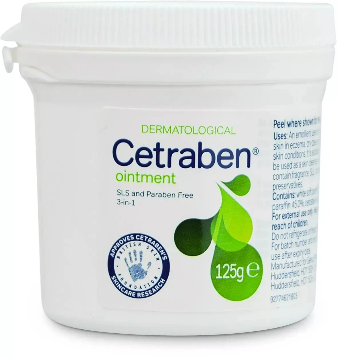 Cetraben Ointment Moisturises,Soothes Dry Skin,Treats Eczema,Dermatitis - 125g